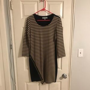 Striped dress with zipper detail